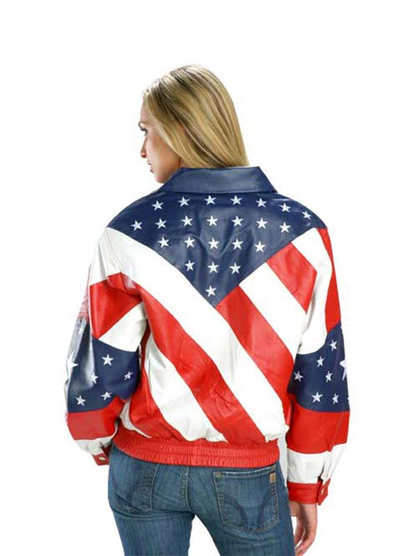 Exclusive American Flag Biker Leather Jacket