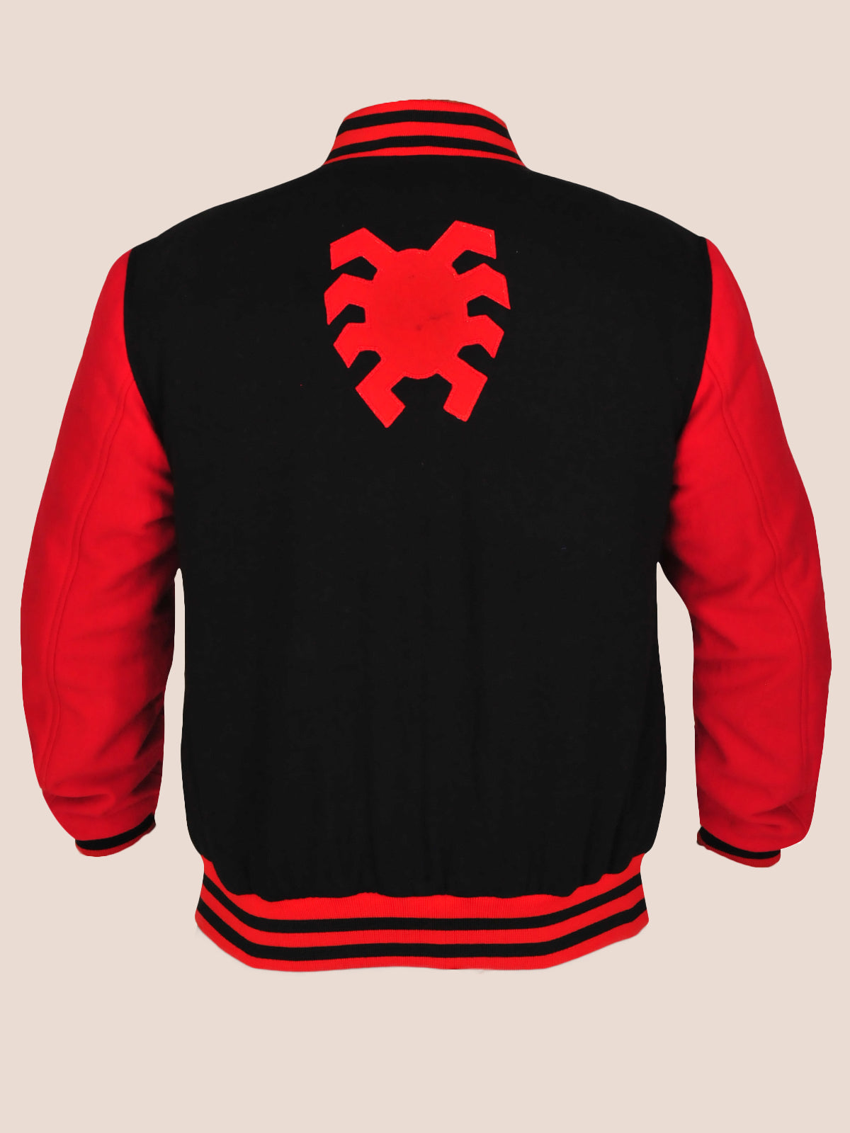 Men's Magnetic Black & Red Varsity Jacket