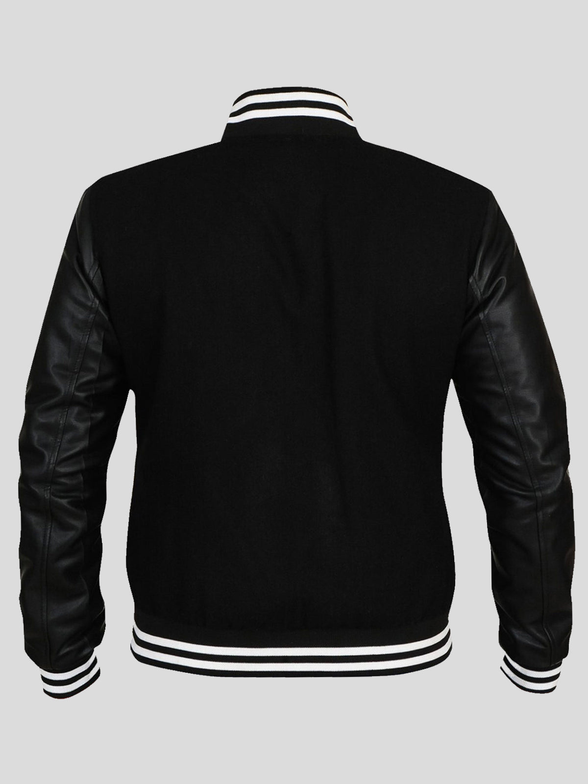 Men's Captivating Deep-Black Varsity Jacket