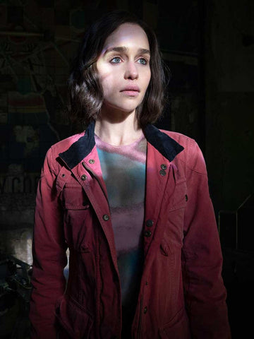 Emilia Clarke Secret Invasion 2023 Red Jacket