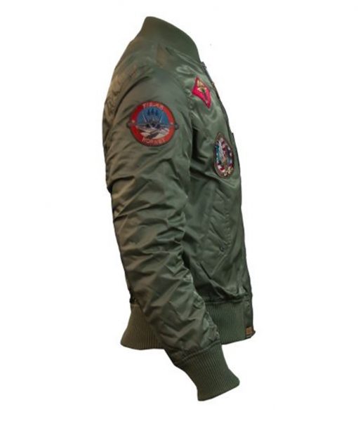 Top Gun Ma-1 Nylon Bomber Jacket With Patches