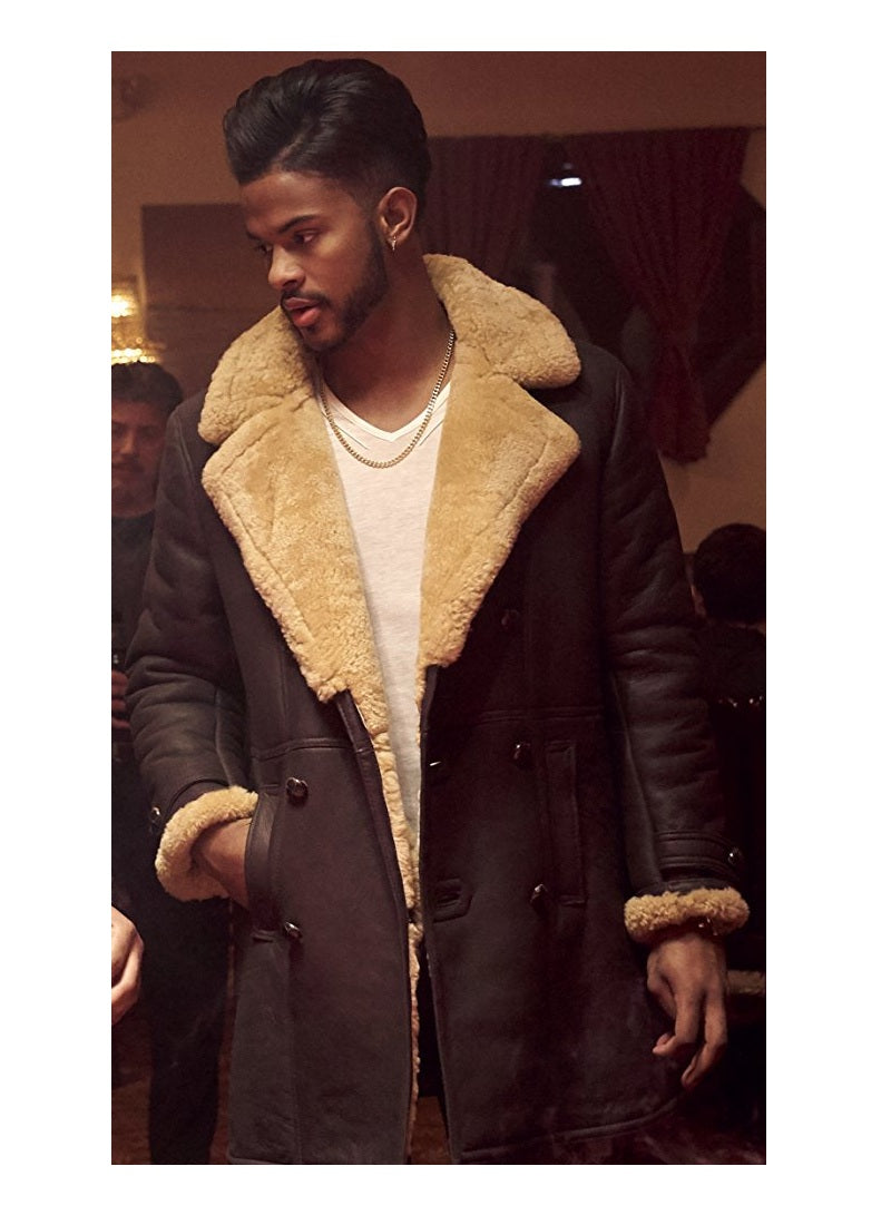 Trevor’s Youngblood Priest Shearling Brownish Leather Coat