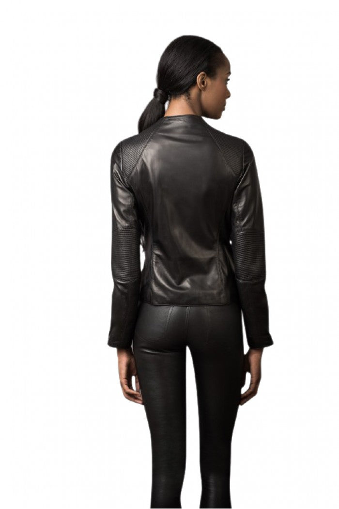 Women's Slim Fit Classic Black Leather Jacket