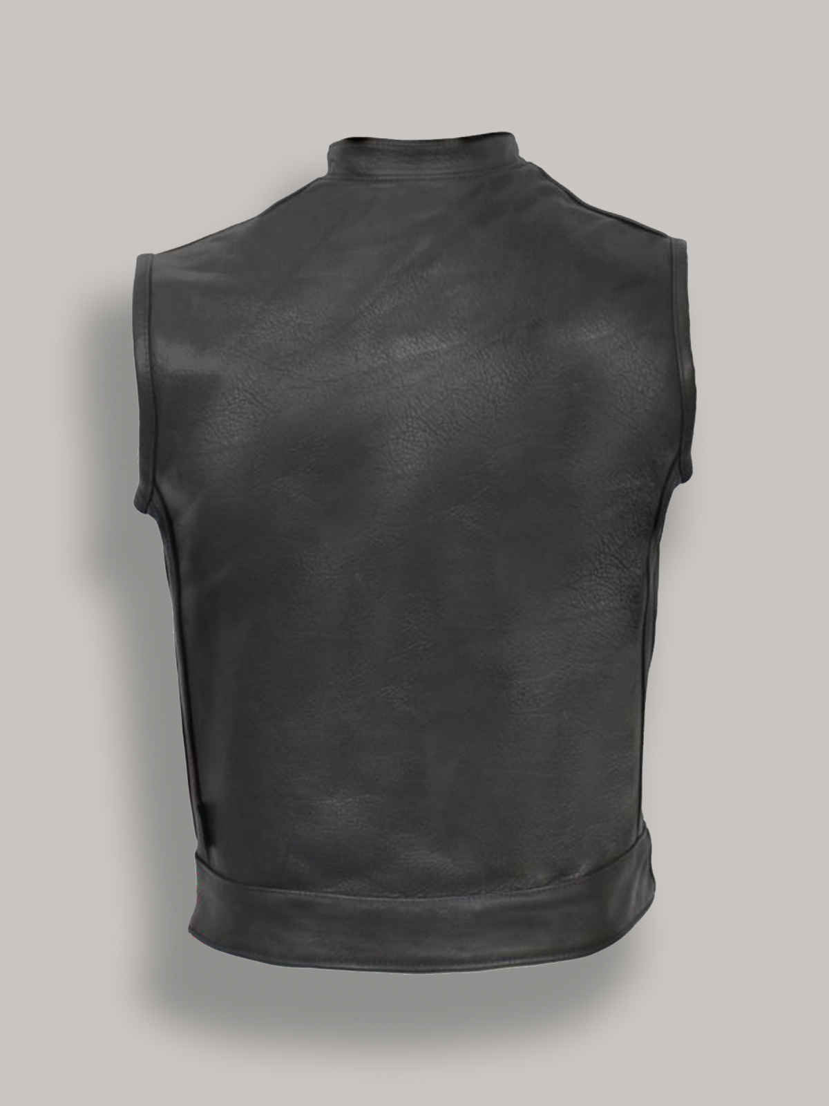 Men Black Leather Vest - LJ.com
